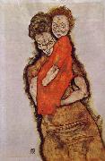 Egon Schiele Mother and Child oil